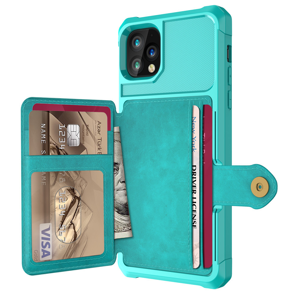 Custodia Portafoglio Momoka Per IPhone XR - Sottile In Pelle Blu Con Supporto, Chiusura Magnetica E Laccetto